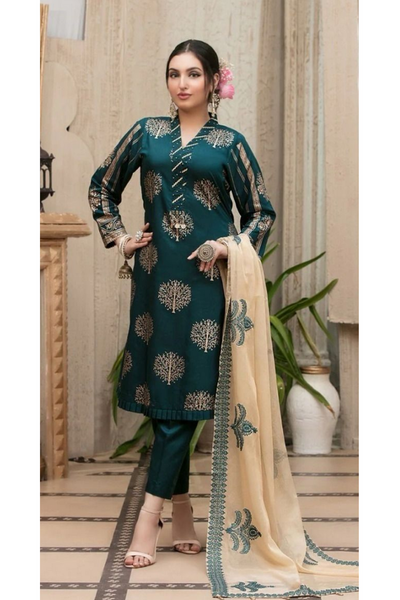 3PC Embroidered BP00041