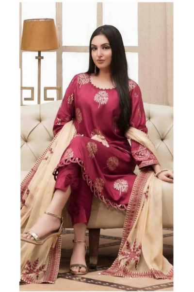 3PC Embroidered BP00042