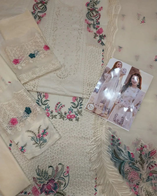 ORGANZA CUTWORK EMBROIDERED DUPATTA AND TROUSER BP-00079